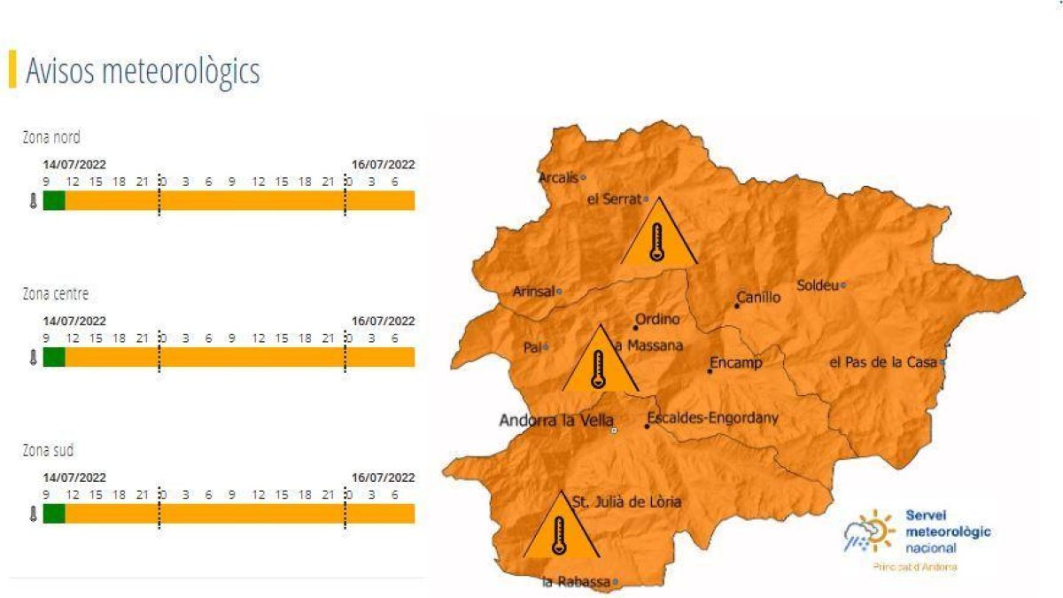Tot el país estarà afectat per les altes temperatures