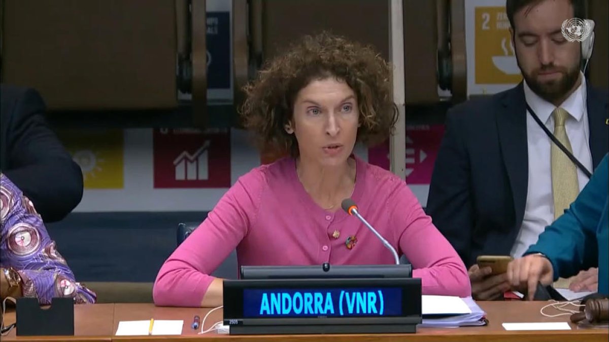 Ubach durant la seva intervenció a l'ONU.