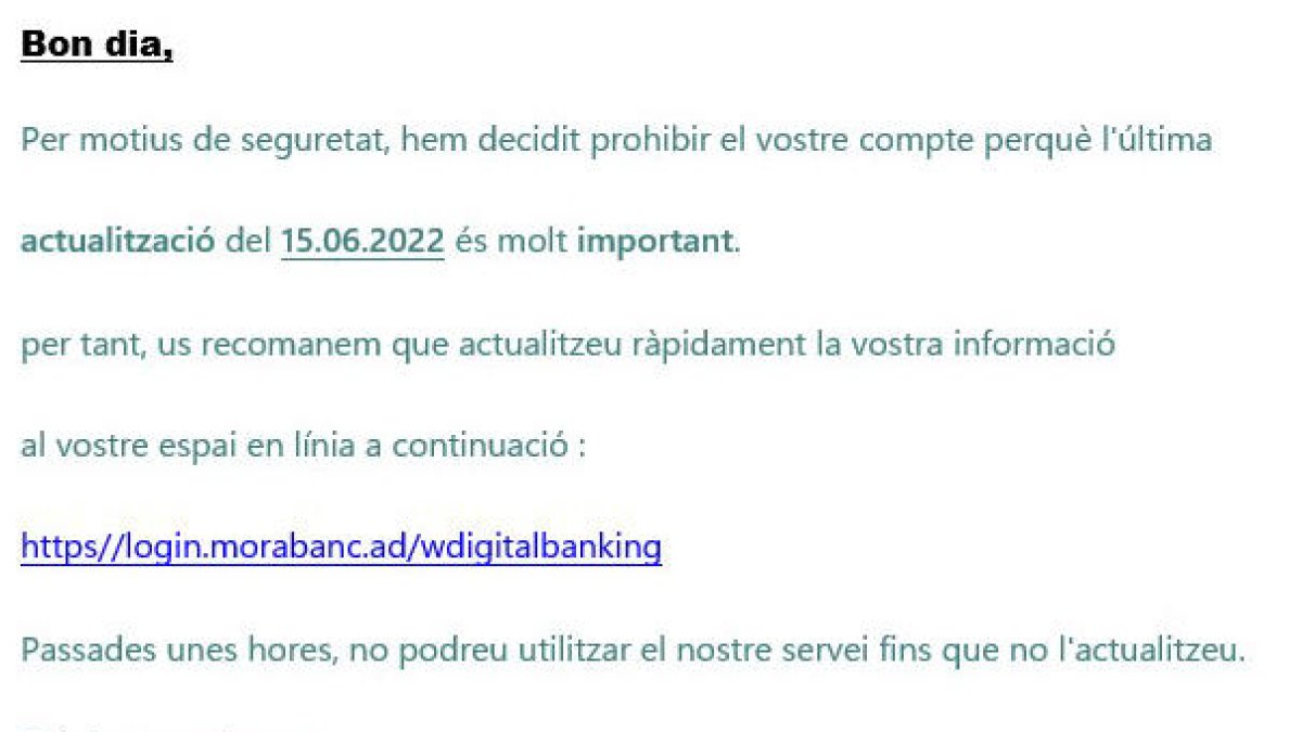 El correu fraudulent