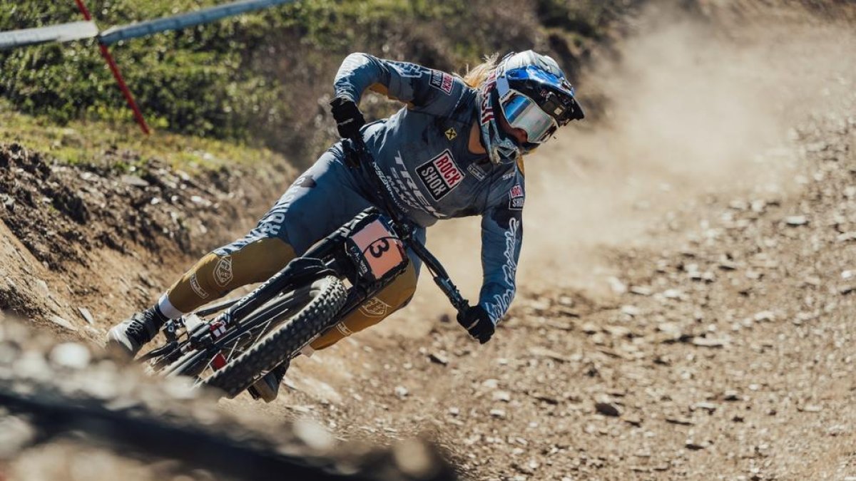 Valentina Höll, guanyadora en la prova de descens