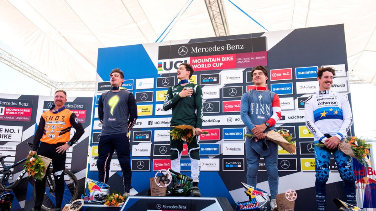 Podi masculí de la Copa del Món de descens.