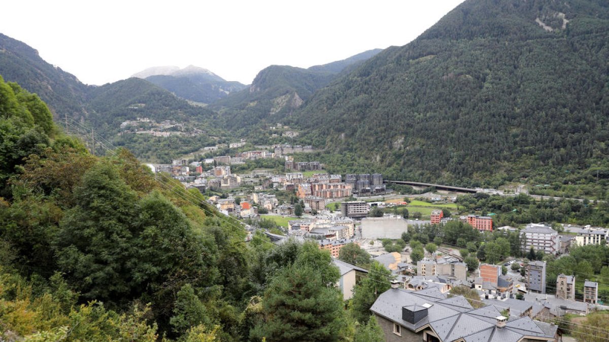 Vista aèria d'Encamp.
