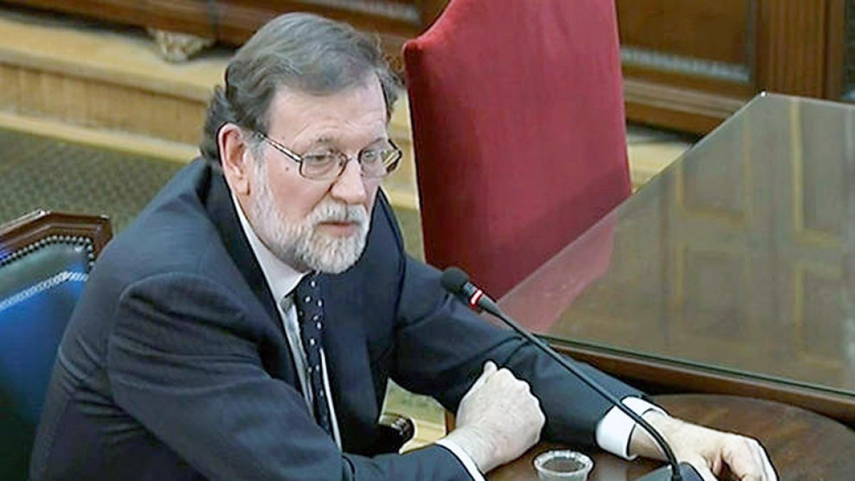 Rajoy, durant la declaració pel procés.