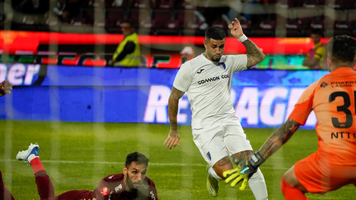 Aridai Cabrera va ser un dels millors jugadors de l'Inter Escaldes ahir a Cluj.