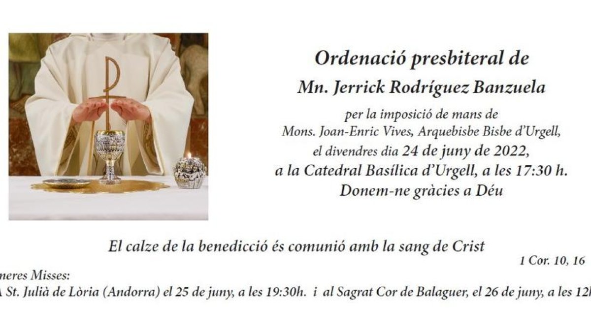 Ordenació presbiteral del nou mossèn catòlic de les Filipines