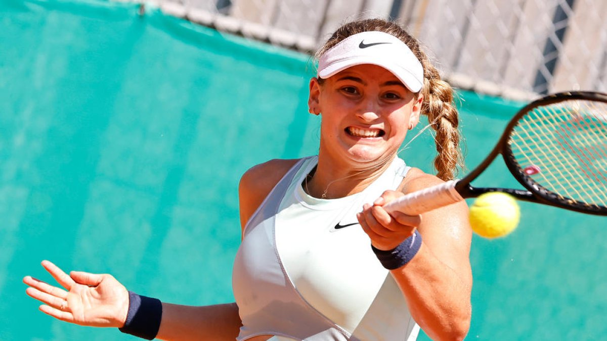 Vicky Jiménez durant el partit d'ahir de semifinals.