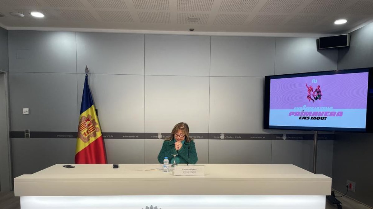 Conxita Marsol durant la roda de premsa.