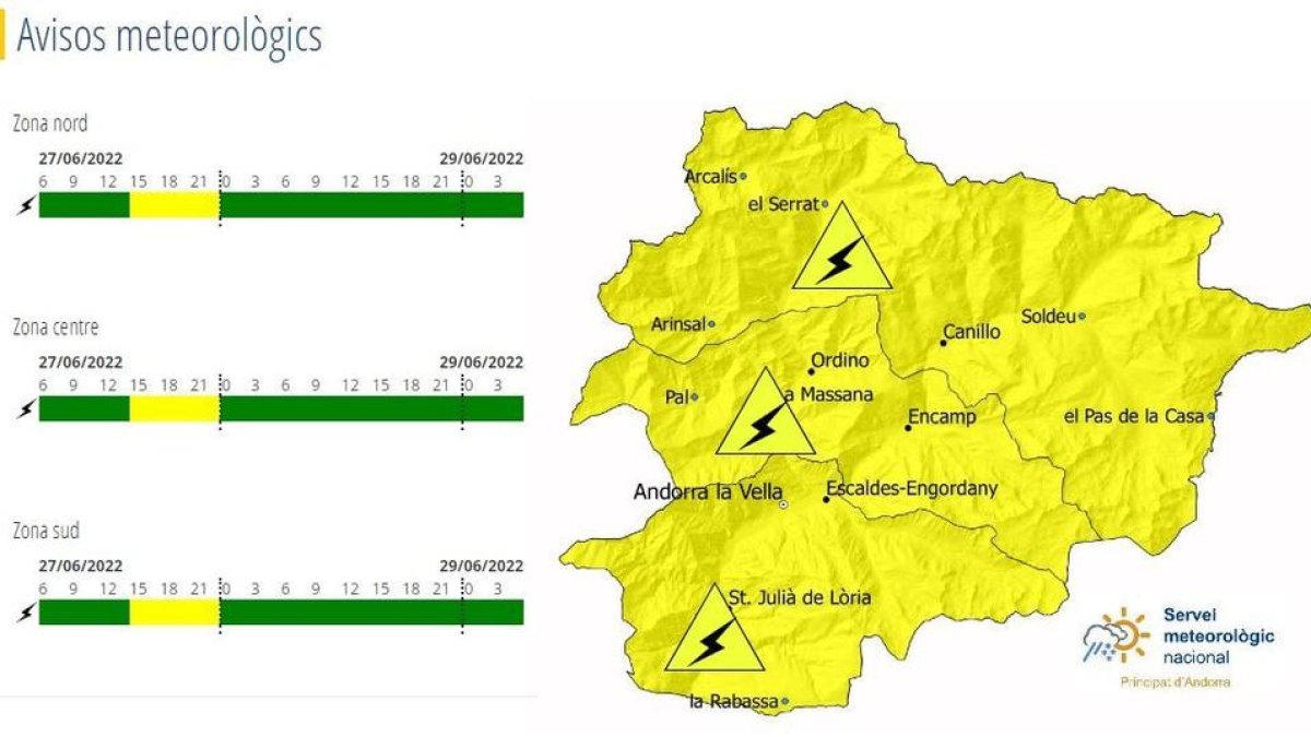 Avís groc per tempestes amb calamarsa