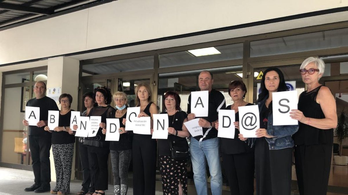 Protesta d'empleats del María Moliner avui dilluns