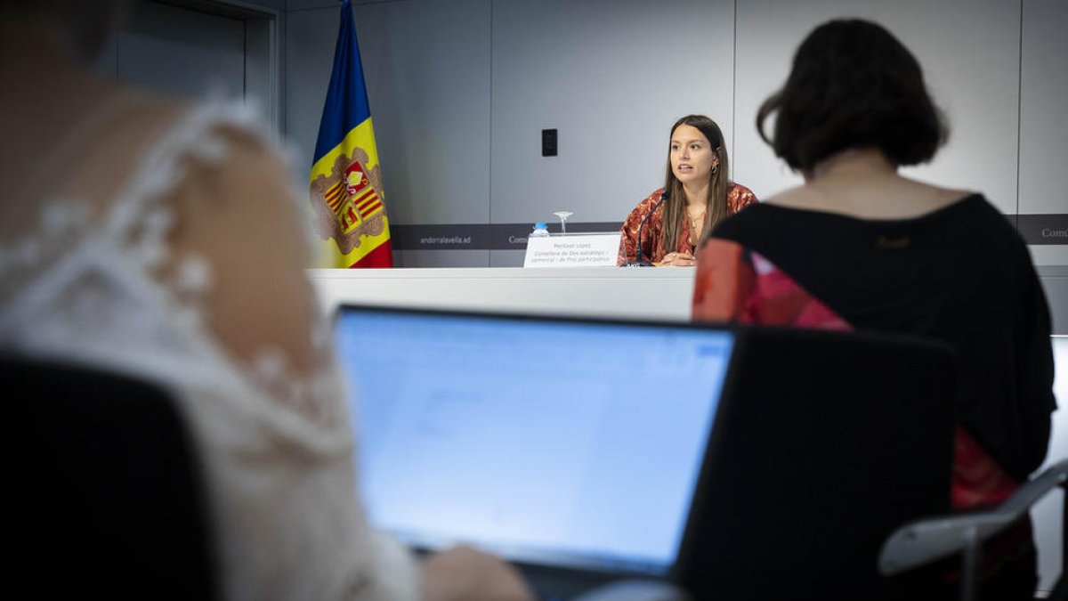Meritxell López durant la presentació dels resultats dels Pressupostos Participatius