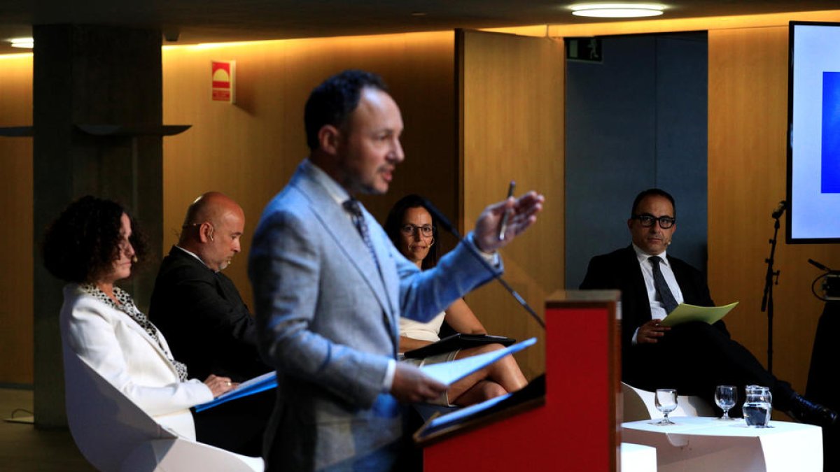 El cap de Govern durant la presentació del nou Centre de resolució de conflictes empresarials.