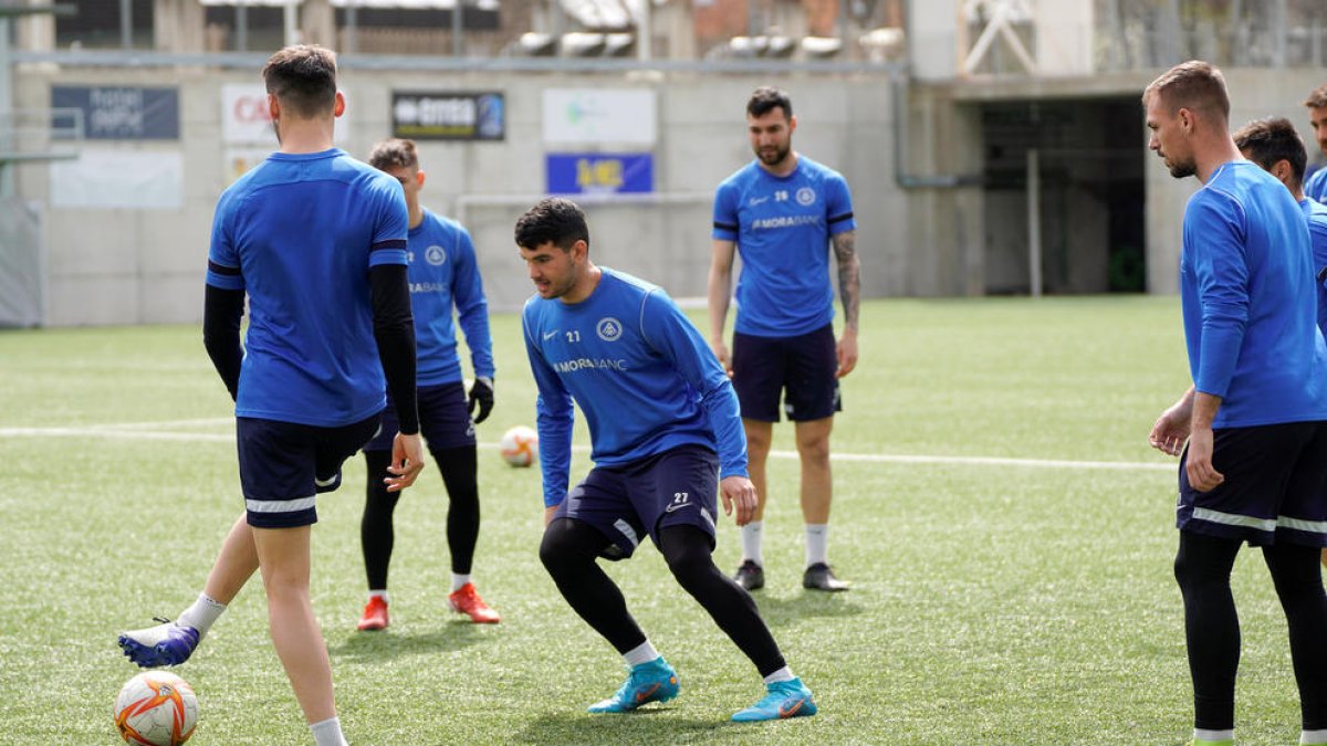 Entrenament dels tricolors a l'Estadi Nacional.