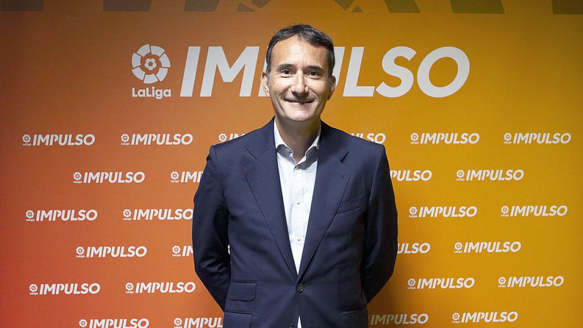 El president de l'FC Andorra, Ferran Vilaseca, a la seu de LaLiga.