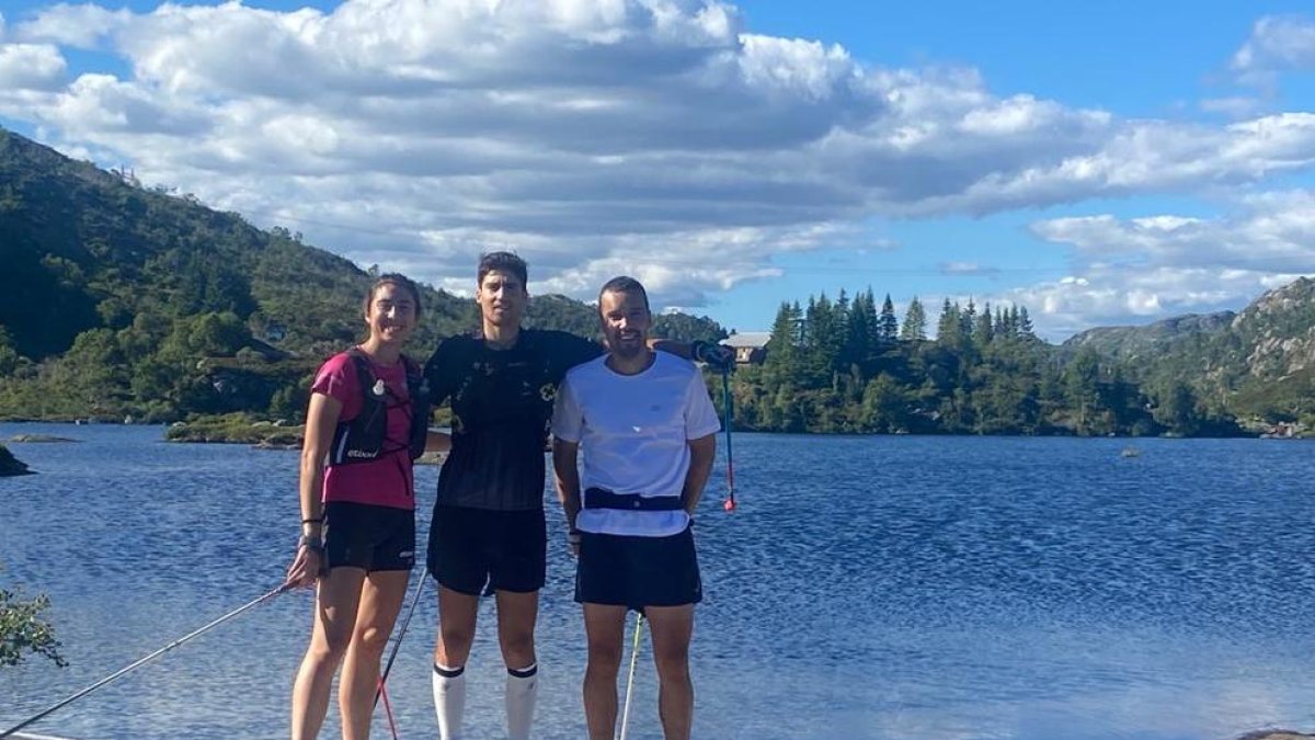 Irineu Esteve entrenant a Noruega a finals de juliol