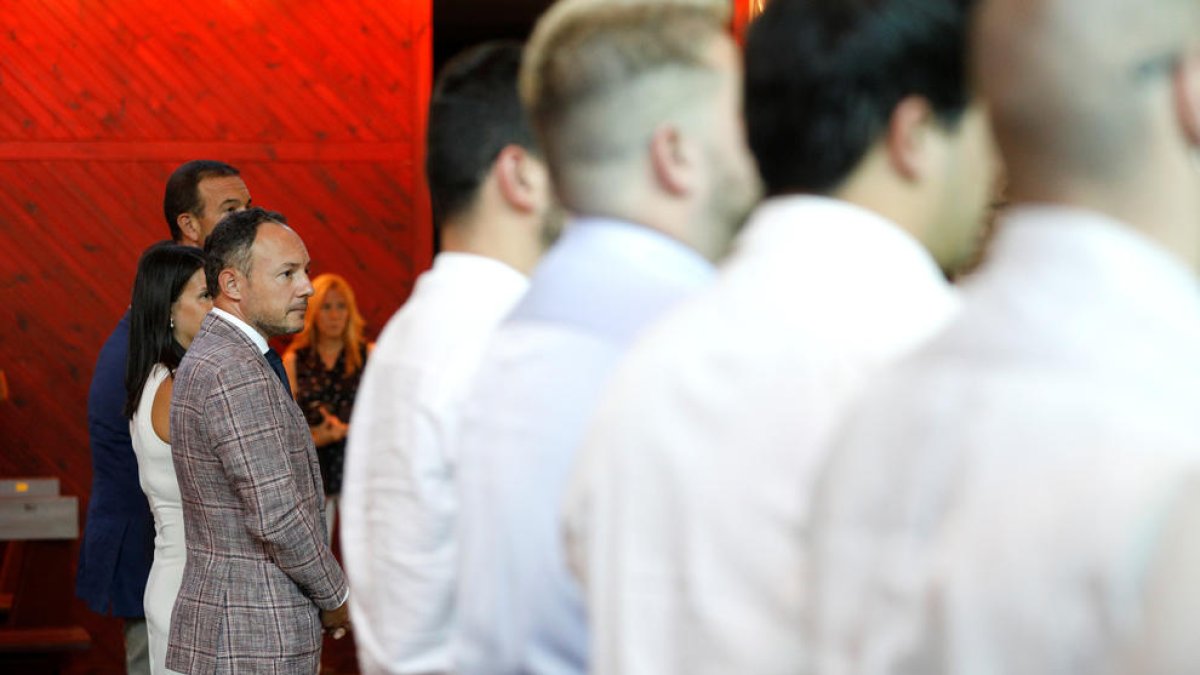 El cap de Govern, Xavier Espot, a l'església de Santa Eulàlia.