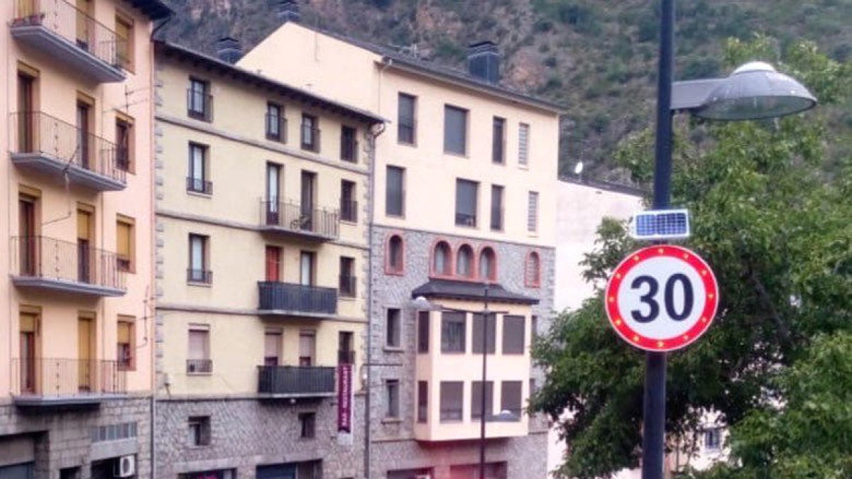 Un dels nous senyals de trànsit sostenibles.