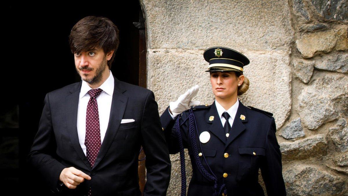 Carles Enseñat, ahir a Casa de la Vall.