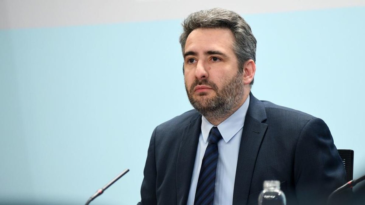 El ministre Eric Jover en la roda de premsa d'avui
