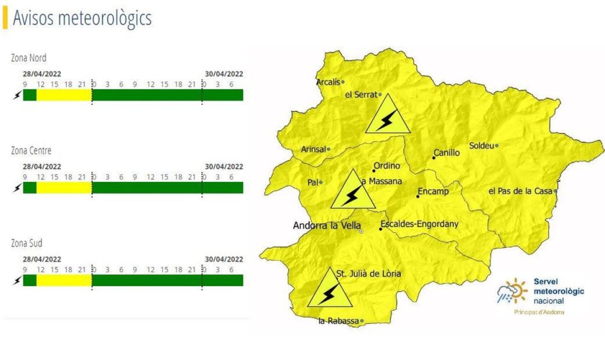 Avís groc per tempestes