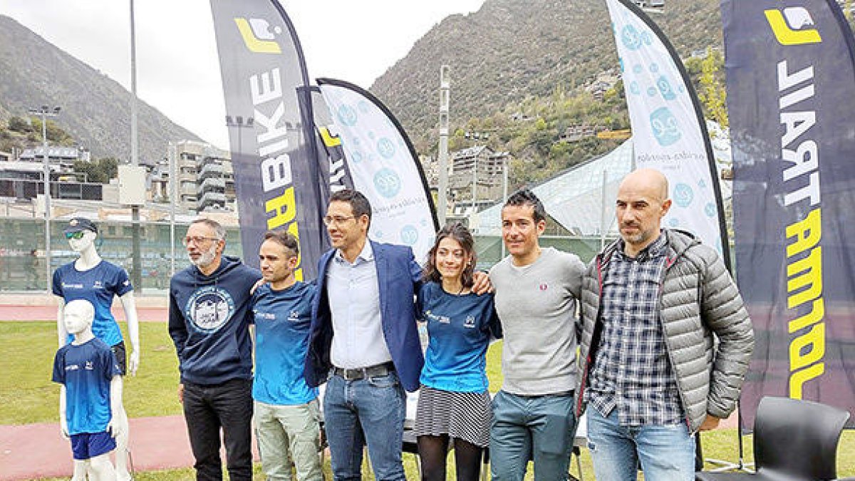 Un moment de la presentació de la prova, ahir.