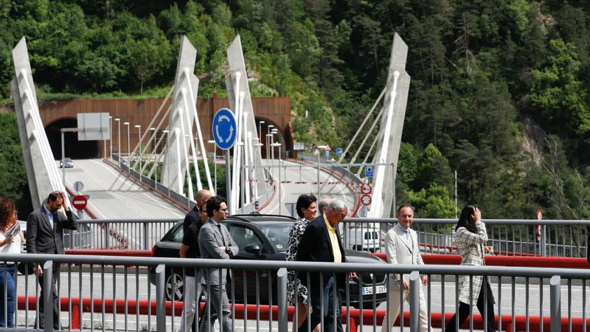 Xavier Espot en la inauguració de l'ampliació de carrils a la Massana