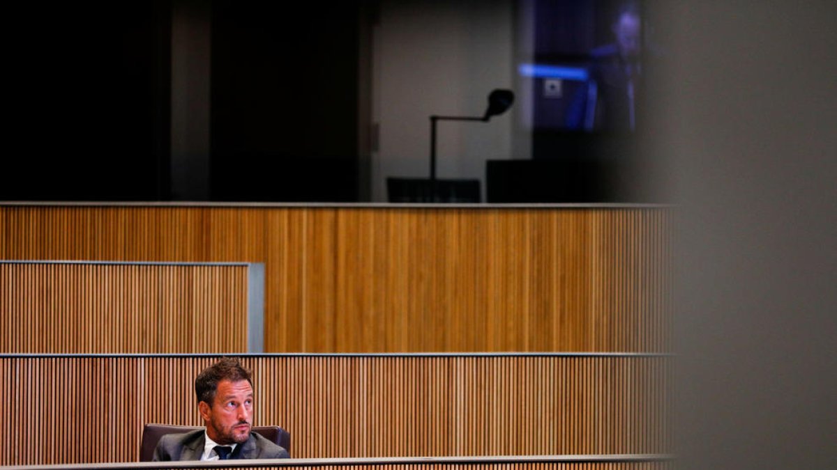 Pere López, president del grup parlamentari socialdemòcrata, ahir al Consell General.