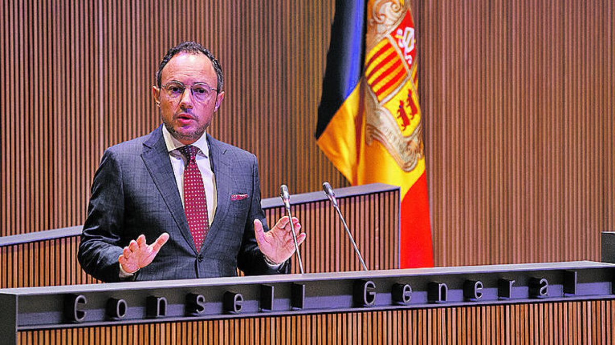 El cap de Govern, Xavier Espot, durant la segona jornada del debat d'orientació política.