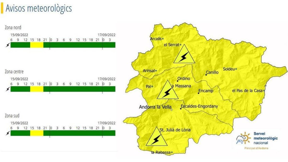 Previsió de tempestes per aquesta tarda