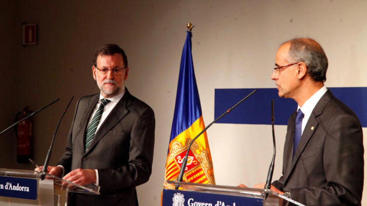 Mariano Rajoy i Toni Martí durant la visita de l'expresident espanyol el 2015.