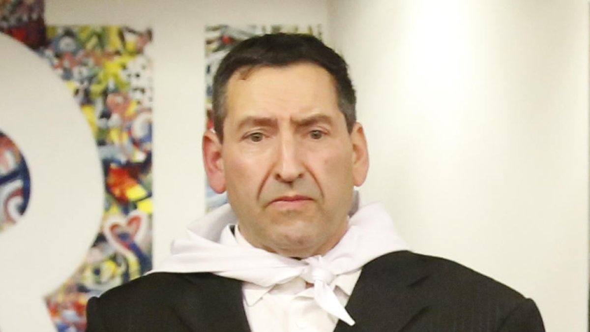 Josep Anton Marquilló a la inauguració de l'exposició dels 50 anys de l'escudella d'Andorra la Vella.