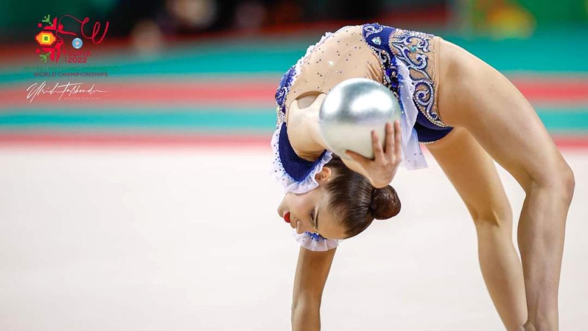 Berta Miquel, durant un dels exercicis.