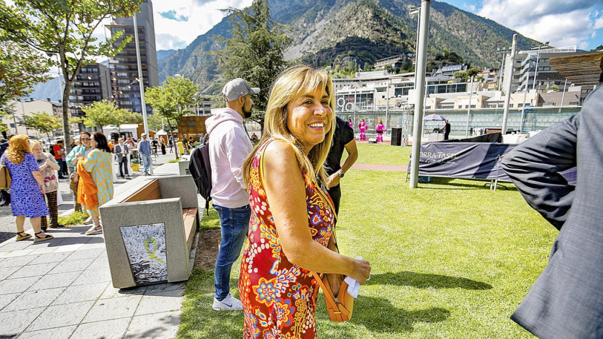 La cònsol major d'Andorra la Vella, Conxita Marsol, ahir al Parc Central.