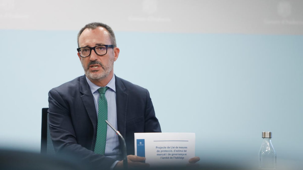 El ministre Filloy a la roda de premsa posterior al consell de ministres