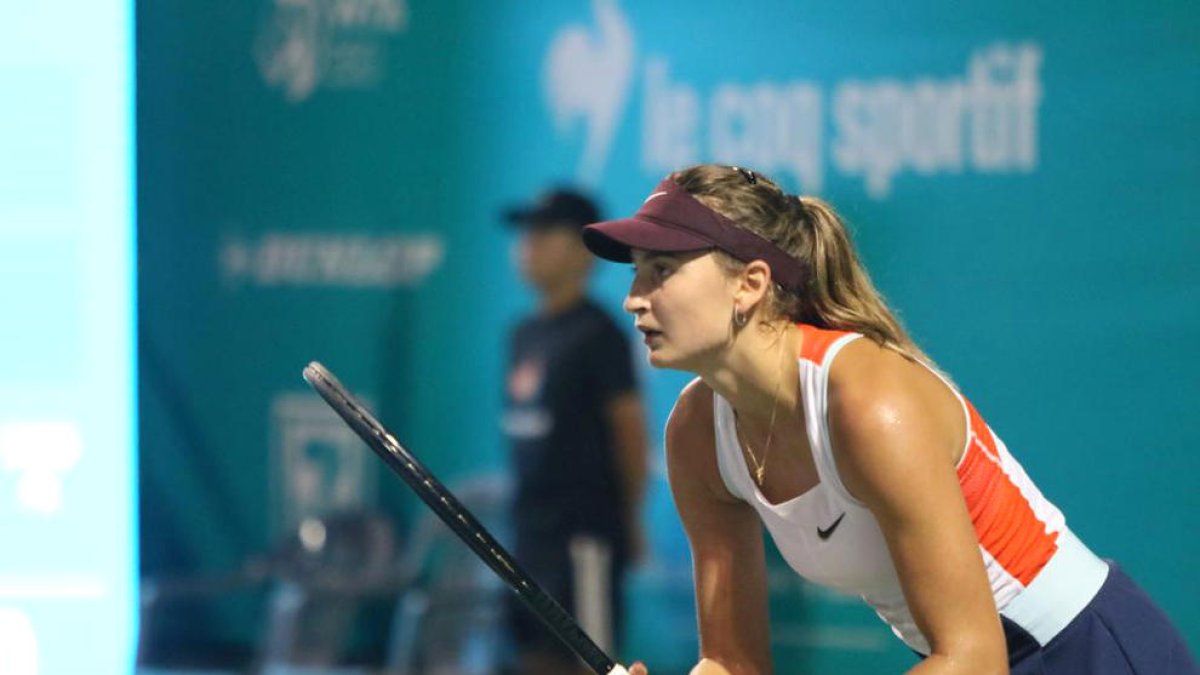 Vicky Jiménez, durant el partit d'ahir.