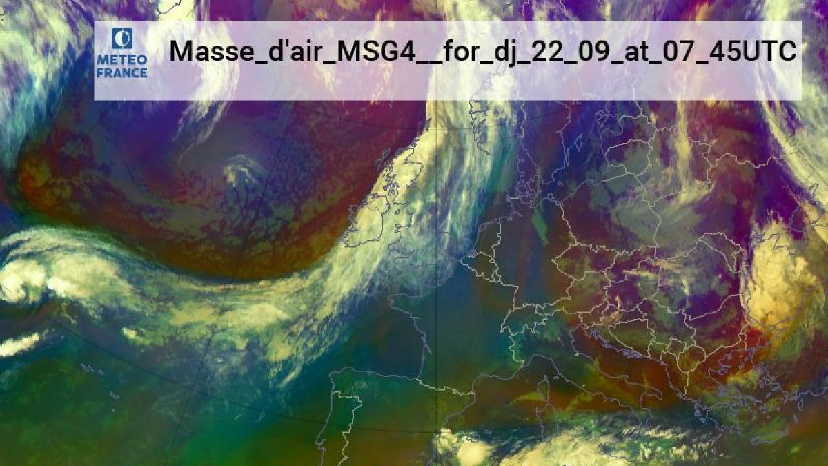 Mapa amb la previsió que anuncia l'arribada d'un front