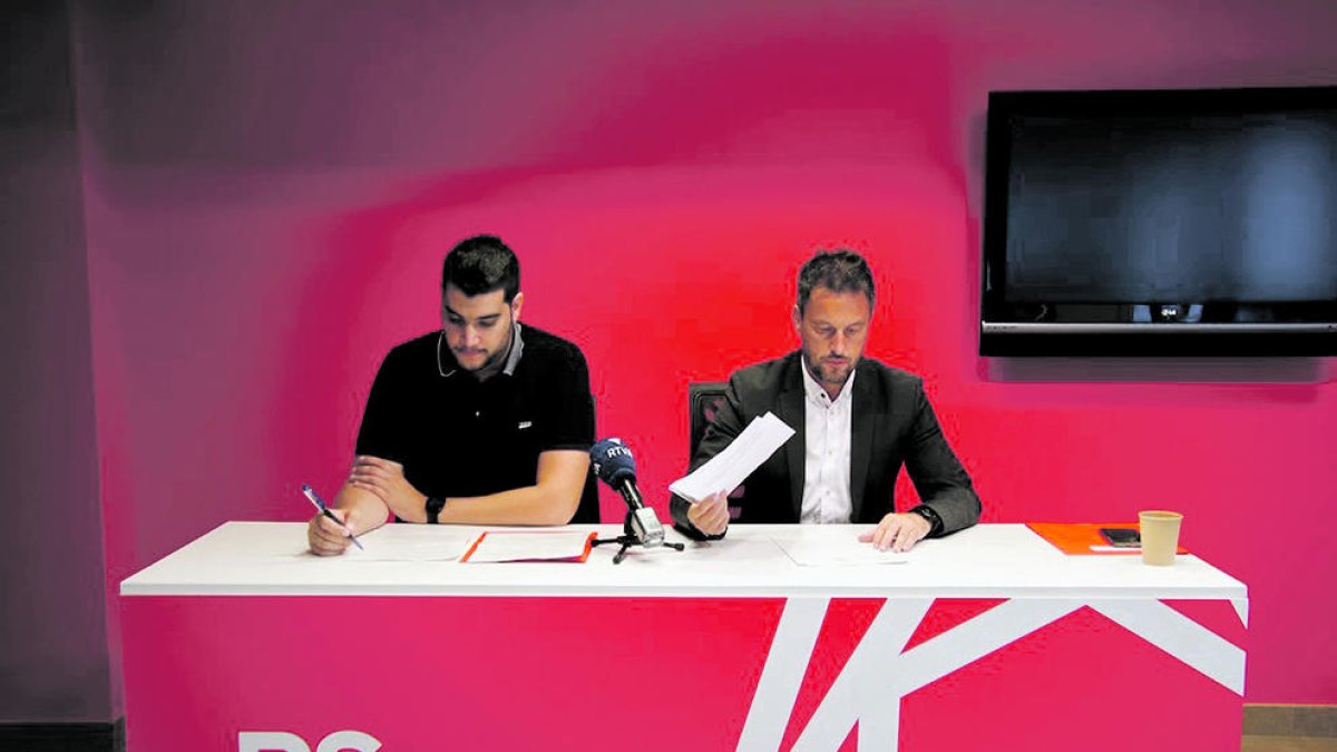 Pere Baró i Pere López, ahir.