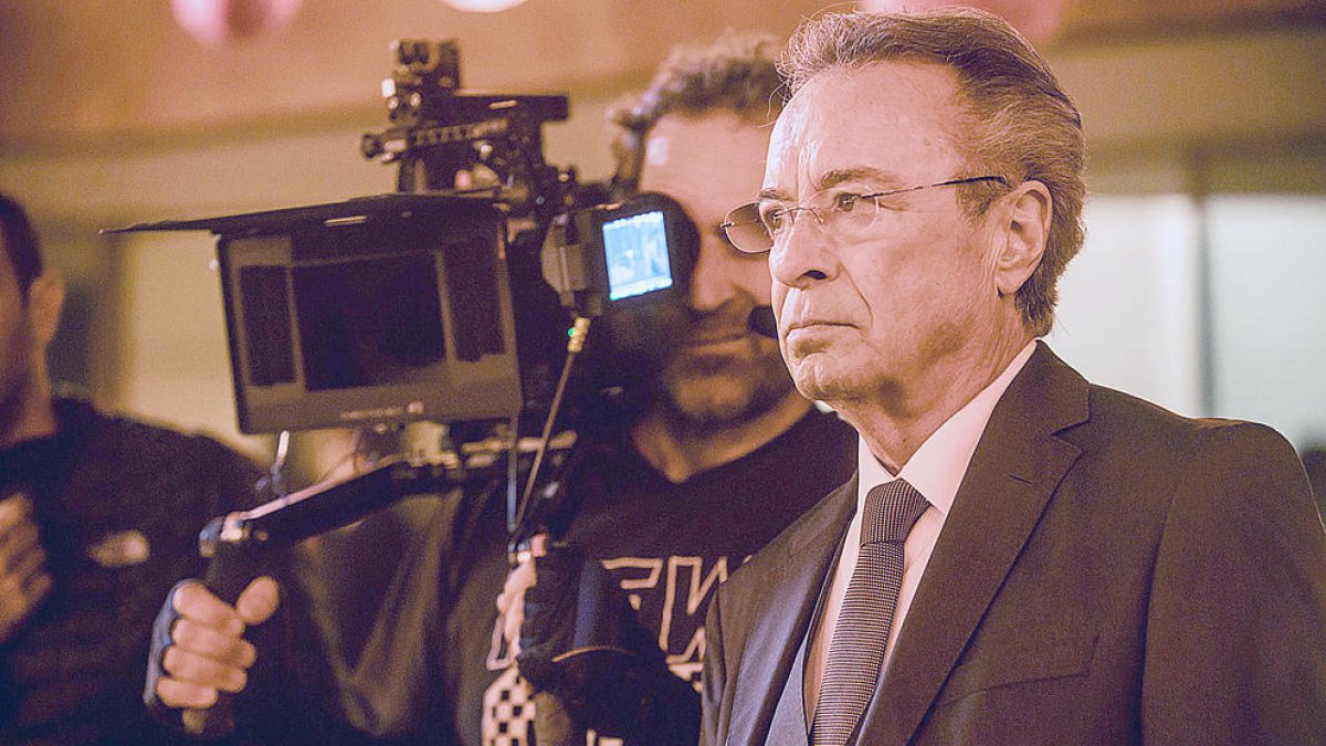 Óscar Martínez en un moment del rodatge de 'Galgos'.