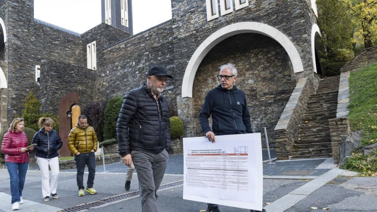 Visita dels cònsols Francesc Camp i Marc Casal als veïns de Meritxell