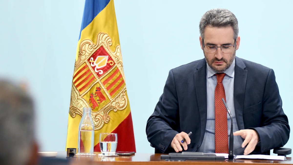 El ministre Eric Jover aquesta tarda en roda de premsa