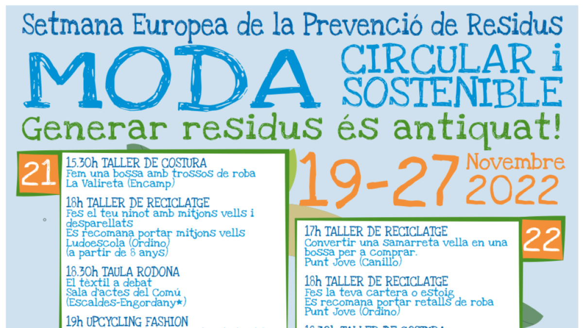 Les propostes s'emmarquen en la Setmana Europea de Prevenció de Residus