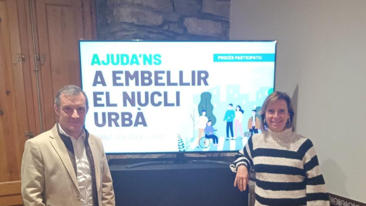 Josep Majoral i MIreia Codina han presentat el projecte per embellir el nucli urbà