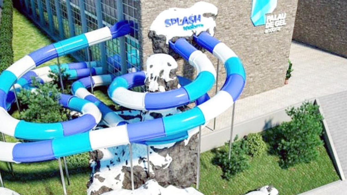 'Render' de com quedarà el parc aquàtic del Palau de Gel.