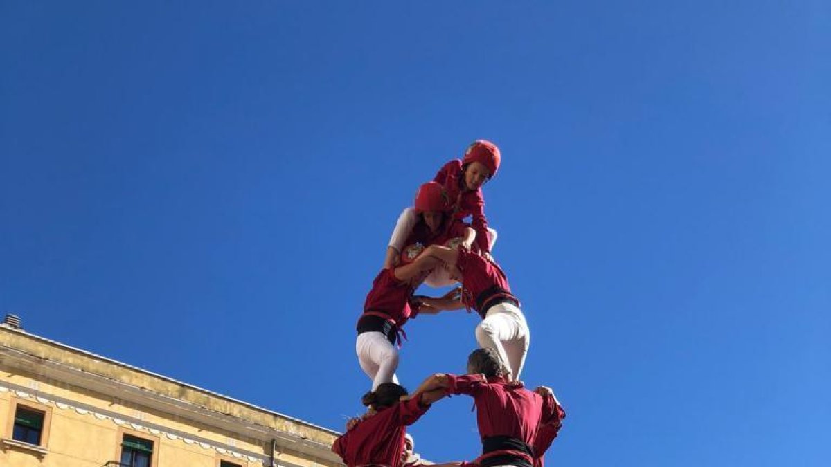 Una construcció dels Castellers d'Andorra.