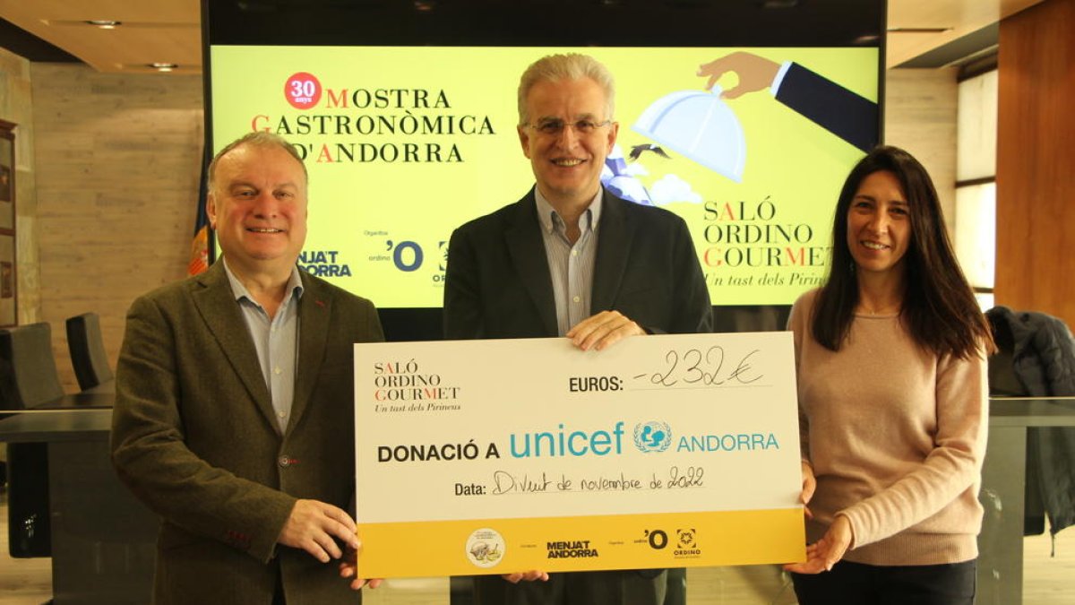 Unicef rep 232 euros del saló Ordino Gourmet