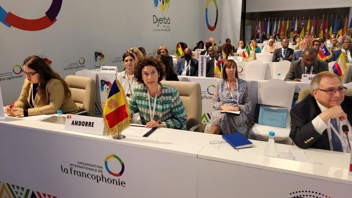 Ubach durant la seva intervenció en la conferència ministerial de la Francofonia a Djerba