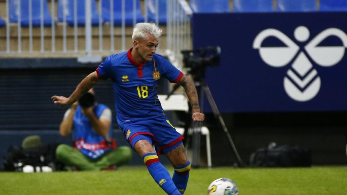 Chus Rubio, en un moment del partit d'aquesta tarda a Gibraltar