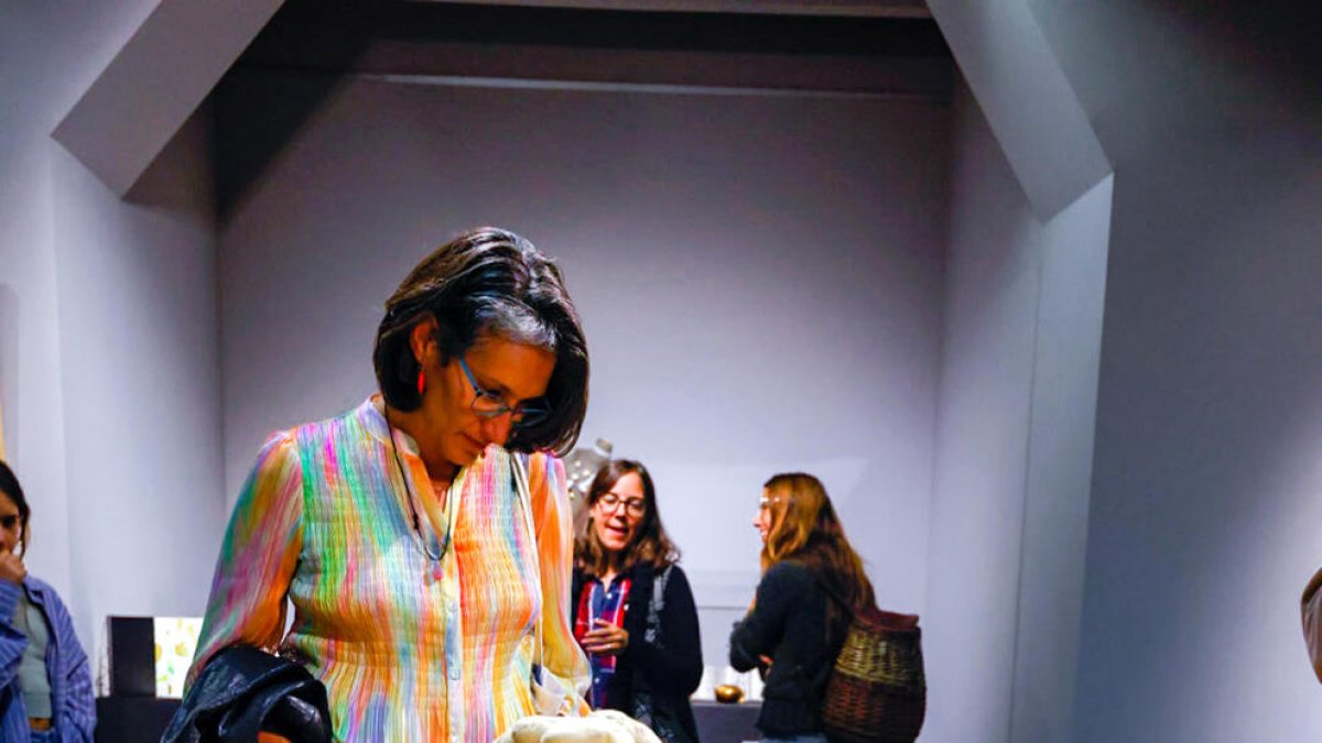 Inauguració de la mostra, ahir.