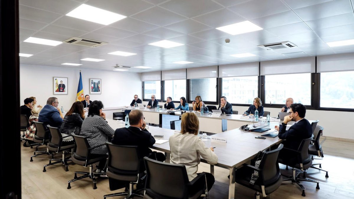 Un moment de la reunió d'ahir.