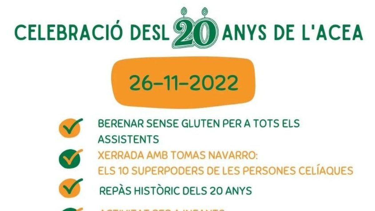 L'Associació de Celíacs celebra el 20è aniversari