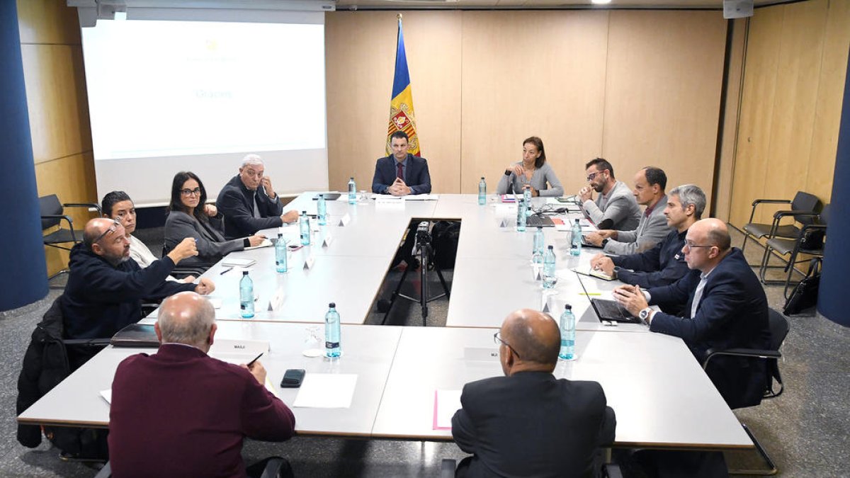 La reunió del Consell Econòmic i Social (CES) que va tenir lloc ahir a la tarda.